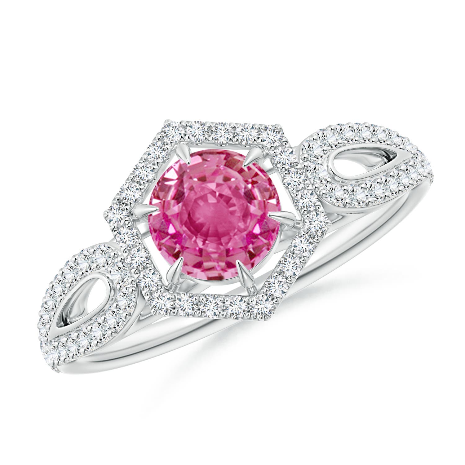 AAA - Pink Sapphire / 0.92 CT / 14 KT White Gold