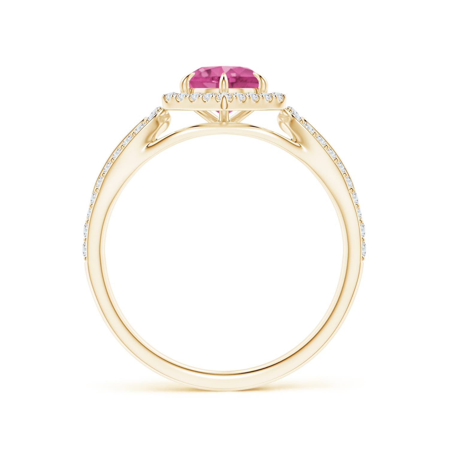 AAAA - Pink Sapphire / 0.92 CT / 14 KT Yellow Gold