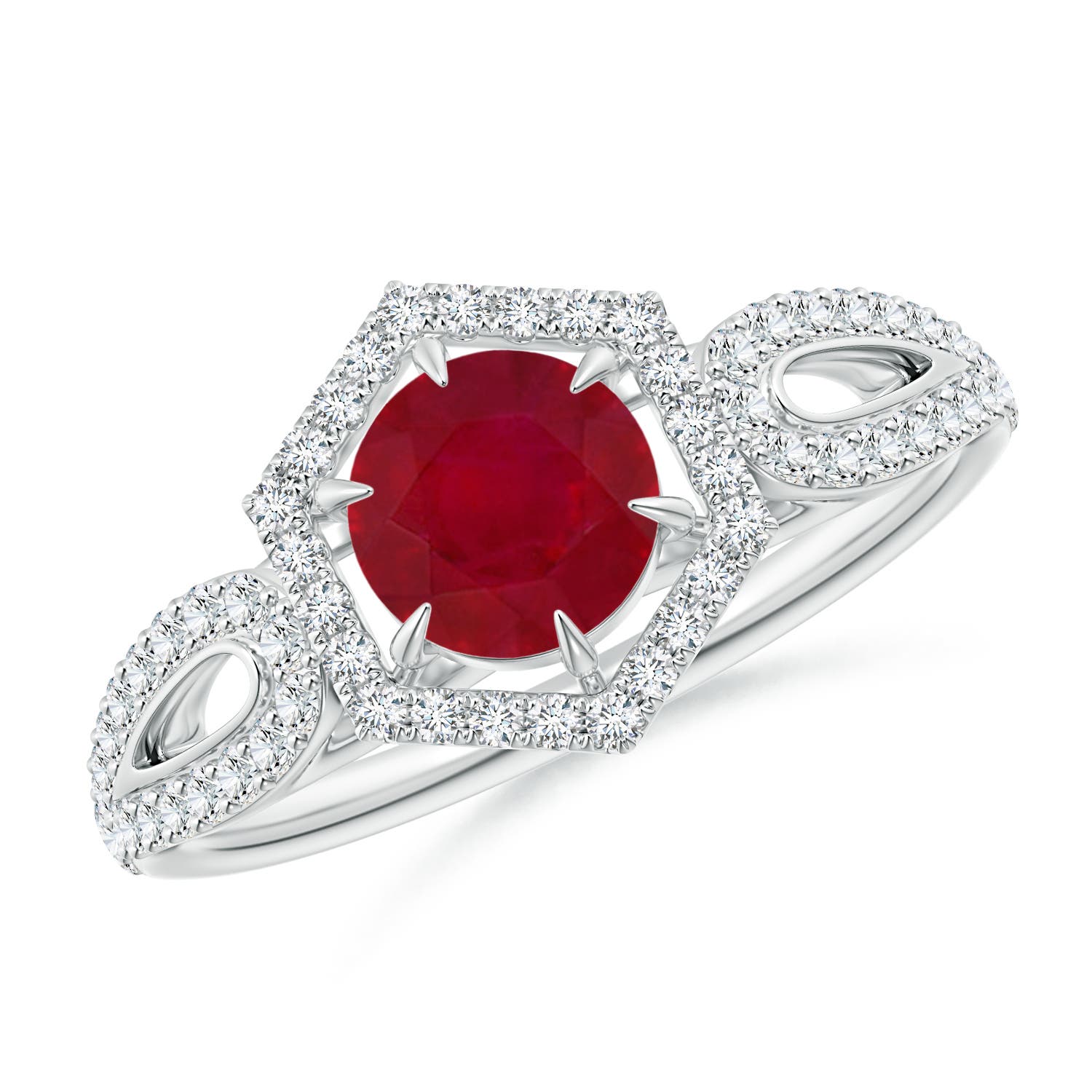 AA - Ruby / 0.92 CT / 14 KT White Gold