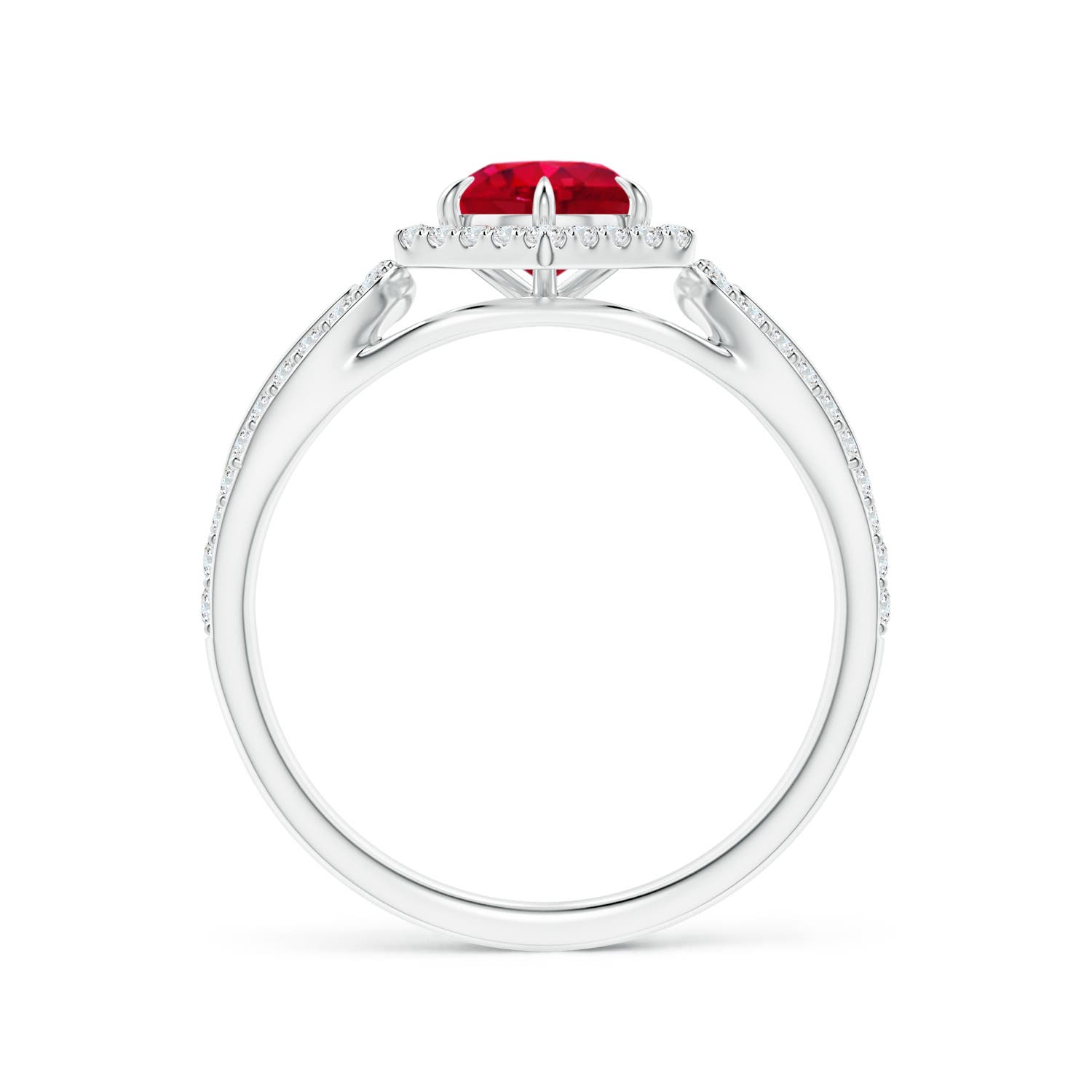 AAA - Ruby / 0.92 CT / 14 KT White Gold