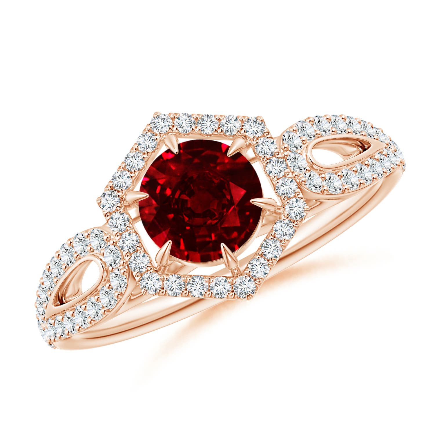 AAAA - Ruby / 0.92 CT / 14 KT Rose Gold