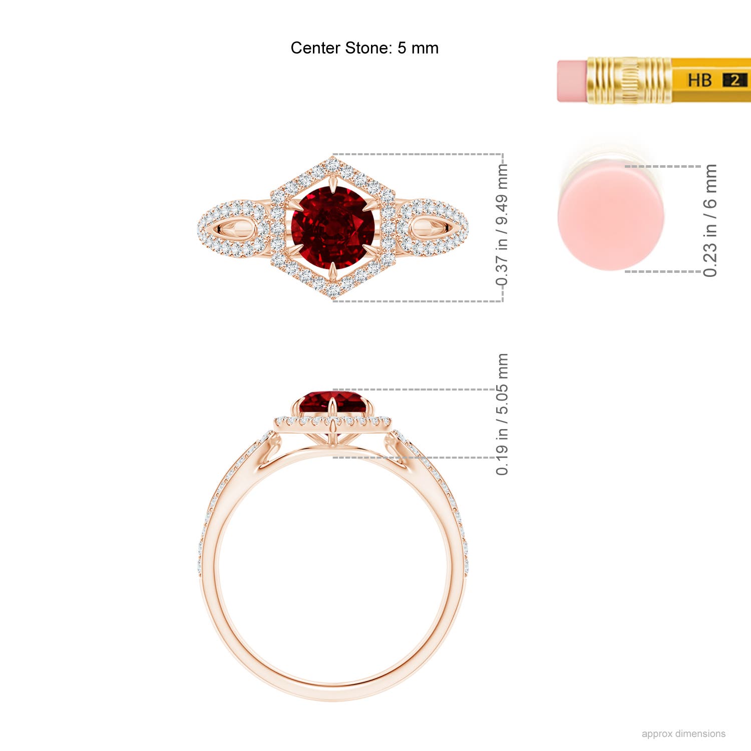 AAAA - Ruby / 0.92 CT / 14 KT Rose Gold