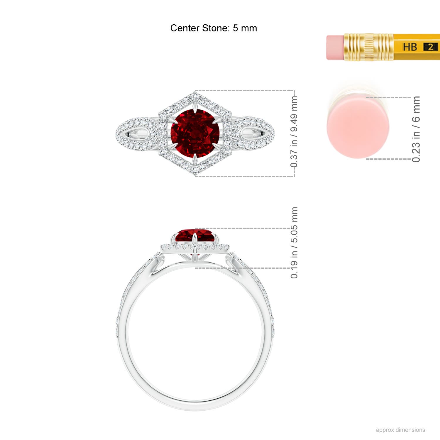 AAAA - Ruby / 0.92 CT / 14 KT White Gold