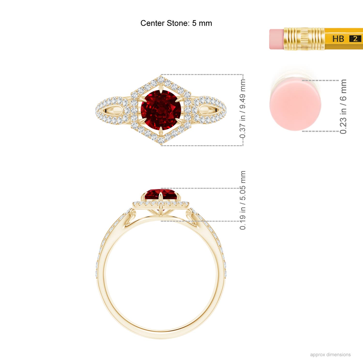 AAAA - Ruby / 0.92 CT / 14 KT Yellow Gold