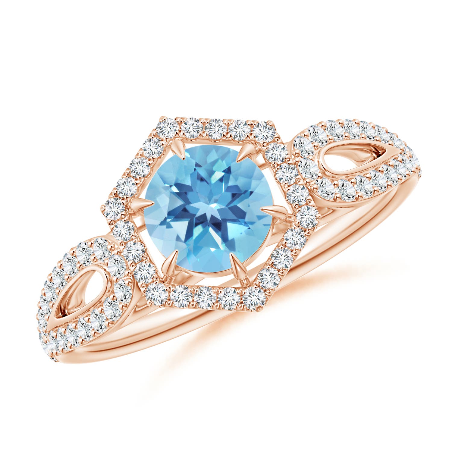 A - Swiss Blue Topaz / 0.92 CT / 14 KT Rose Gold