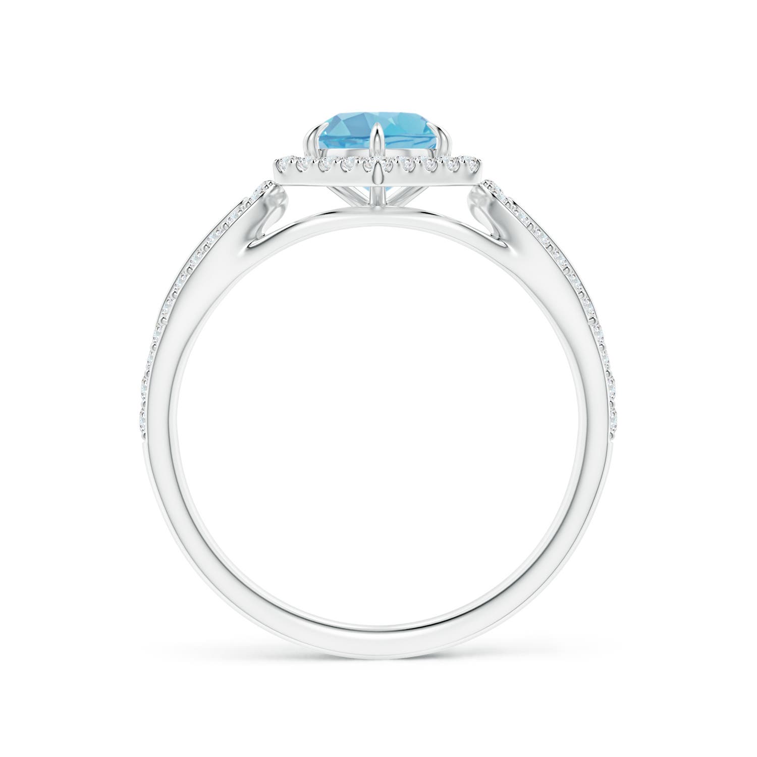 A - Swiss Blue Topaz / 0.92 CT / 14 KT White Gold