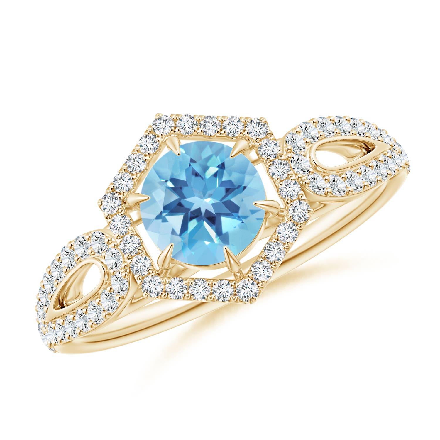 A - Swiss Blue Topaz / 0.92 CT / 14 KT Yellow Gold