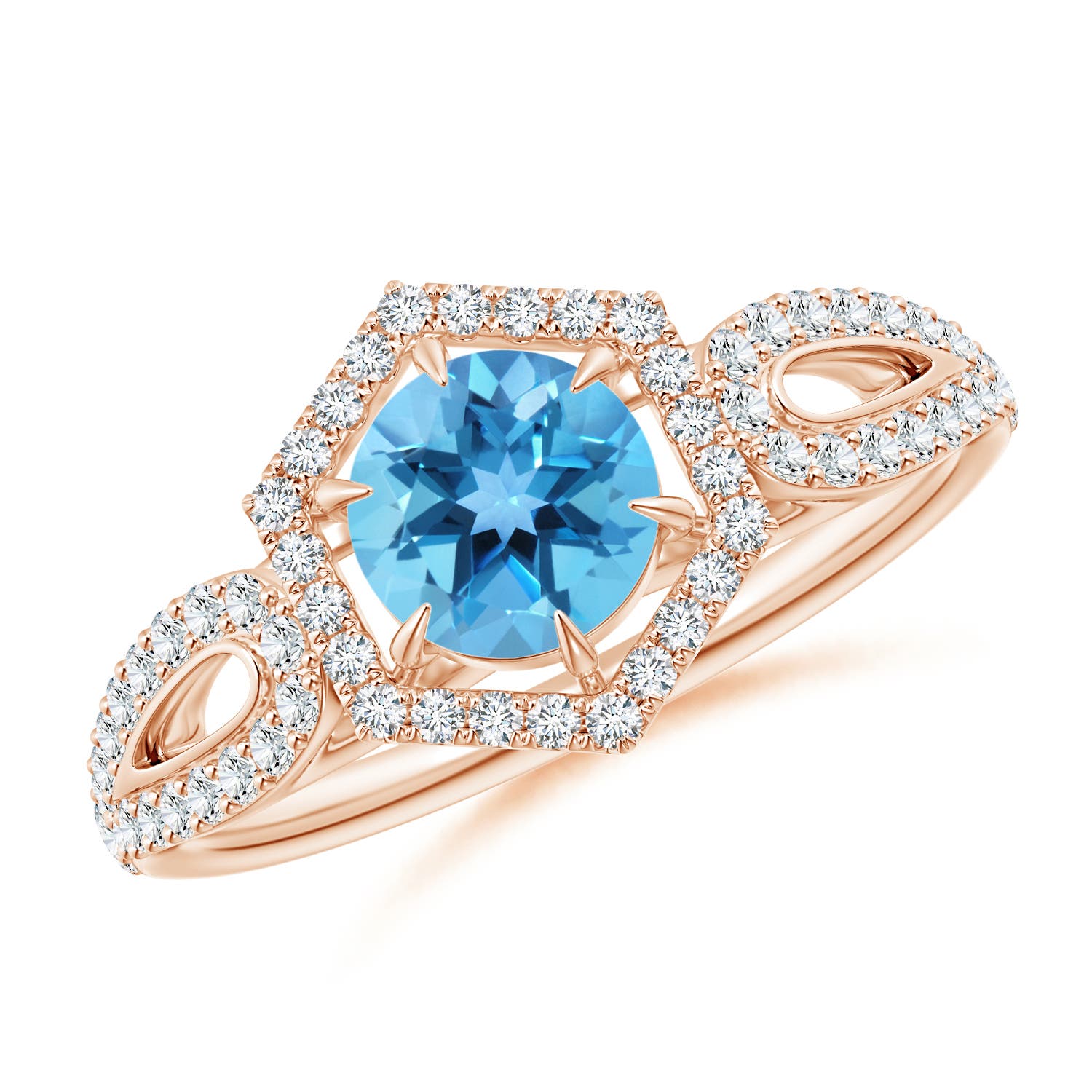 AA - Swiss Blue Topaz / 0.92 CT / 14 KT Rose Gold