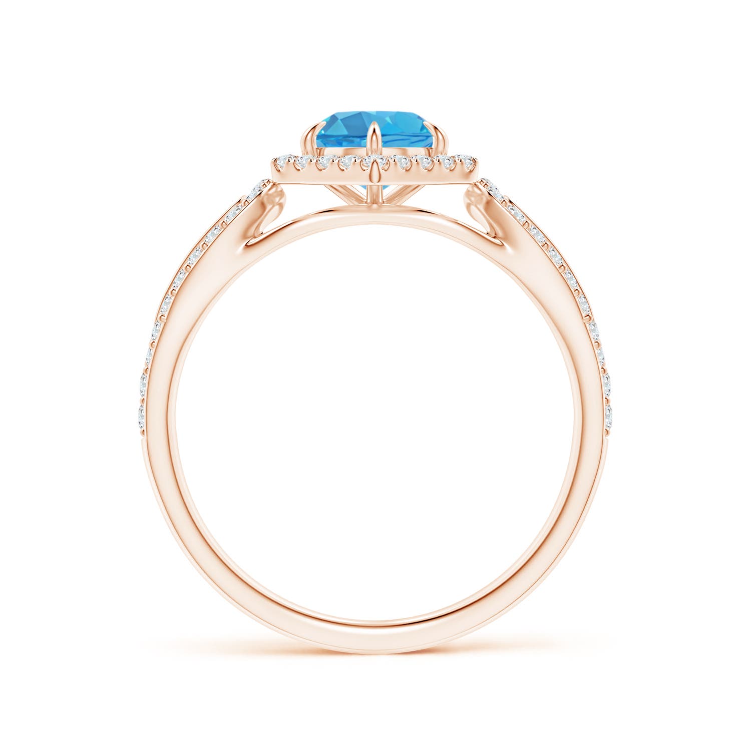 AA - Swiss Blue Topaz / 0.92 CT / 14 KT Rose Gold