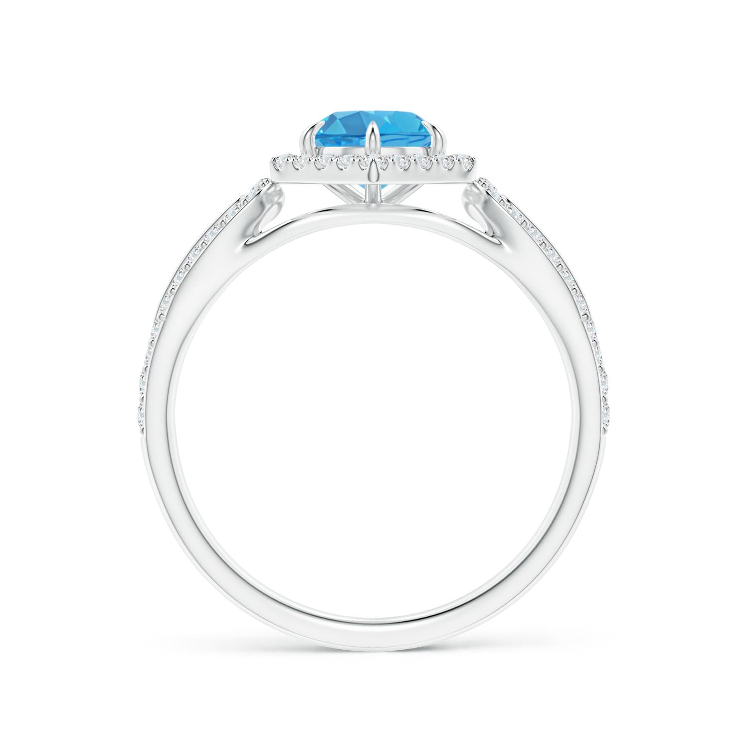 AA - Swiss Blue Topaz / 0.92 CT / 14 KT White Gold