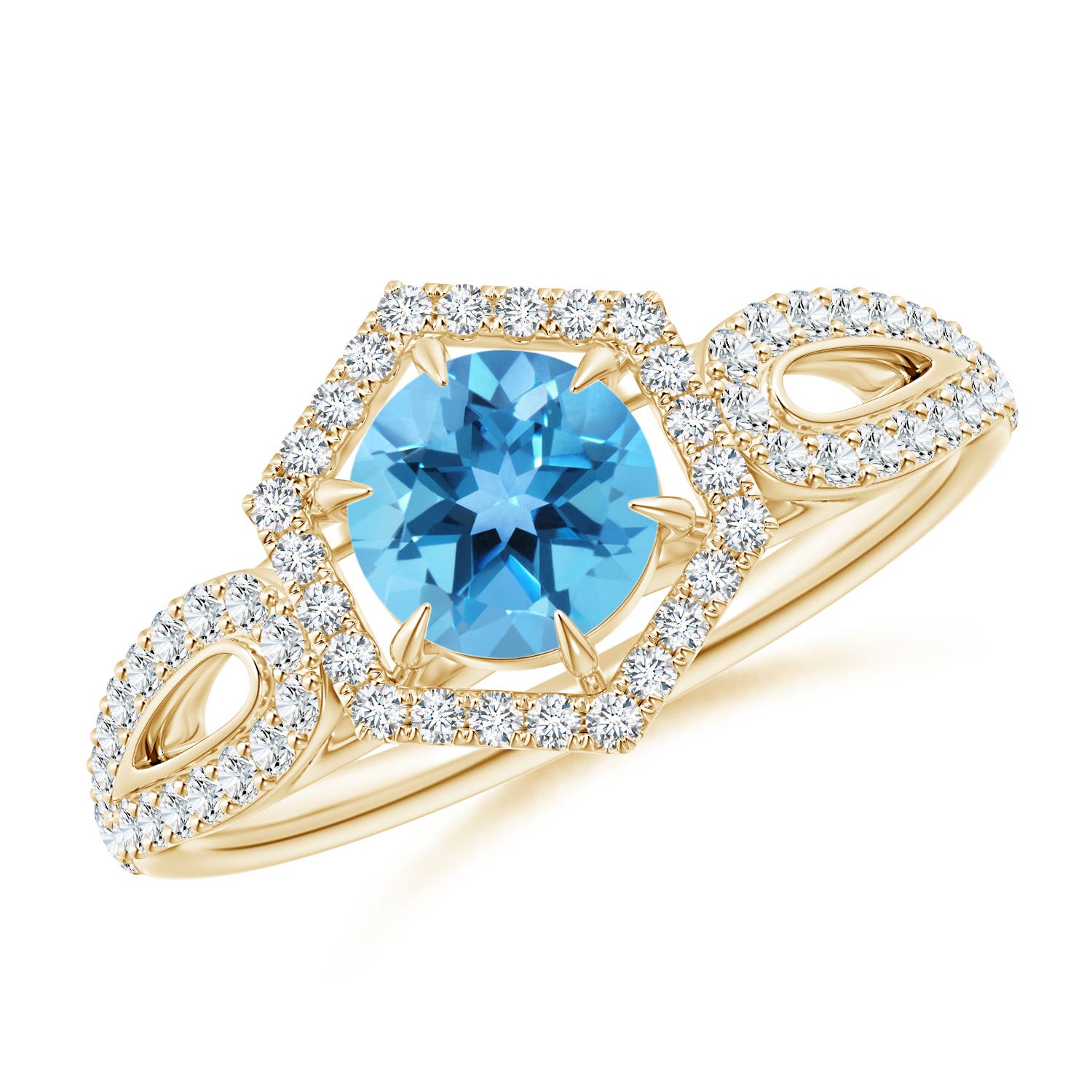 AA - Swiss Blue Topaz / 0.92 CT / 14 KT Yellow Gold