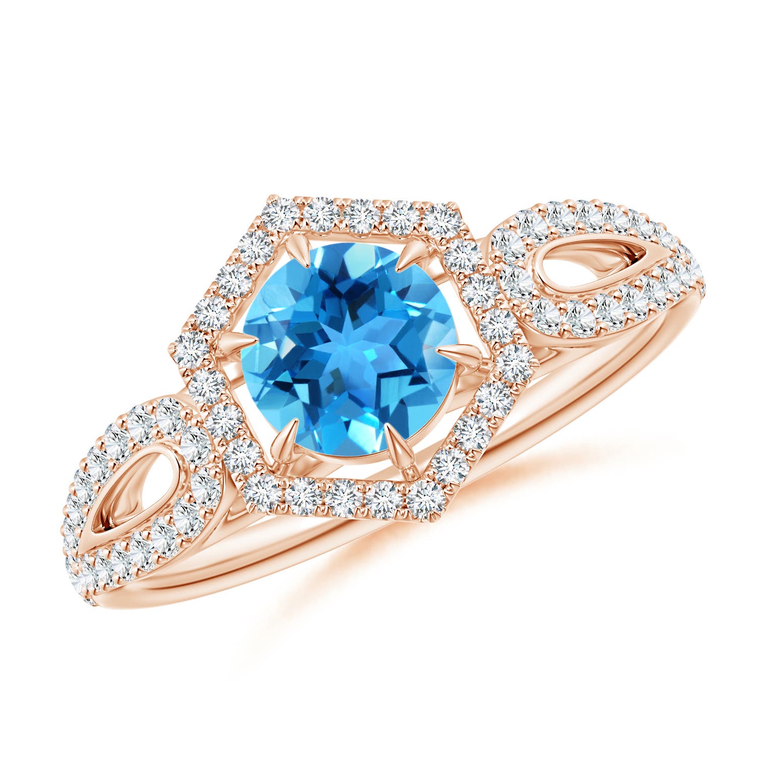 AAA - Swiss Blue Topaz / 0.92 CT / 14 KT Rose Gold