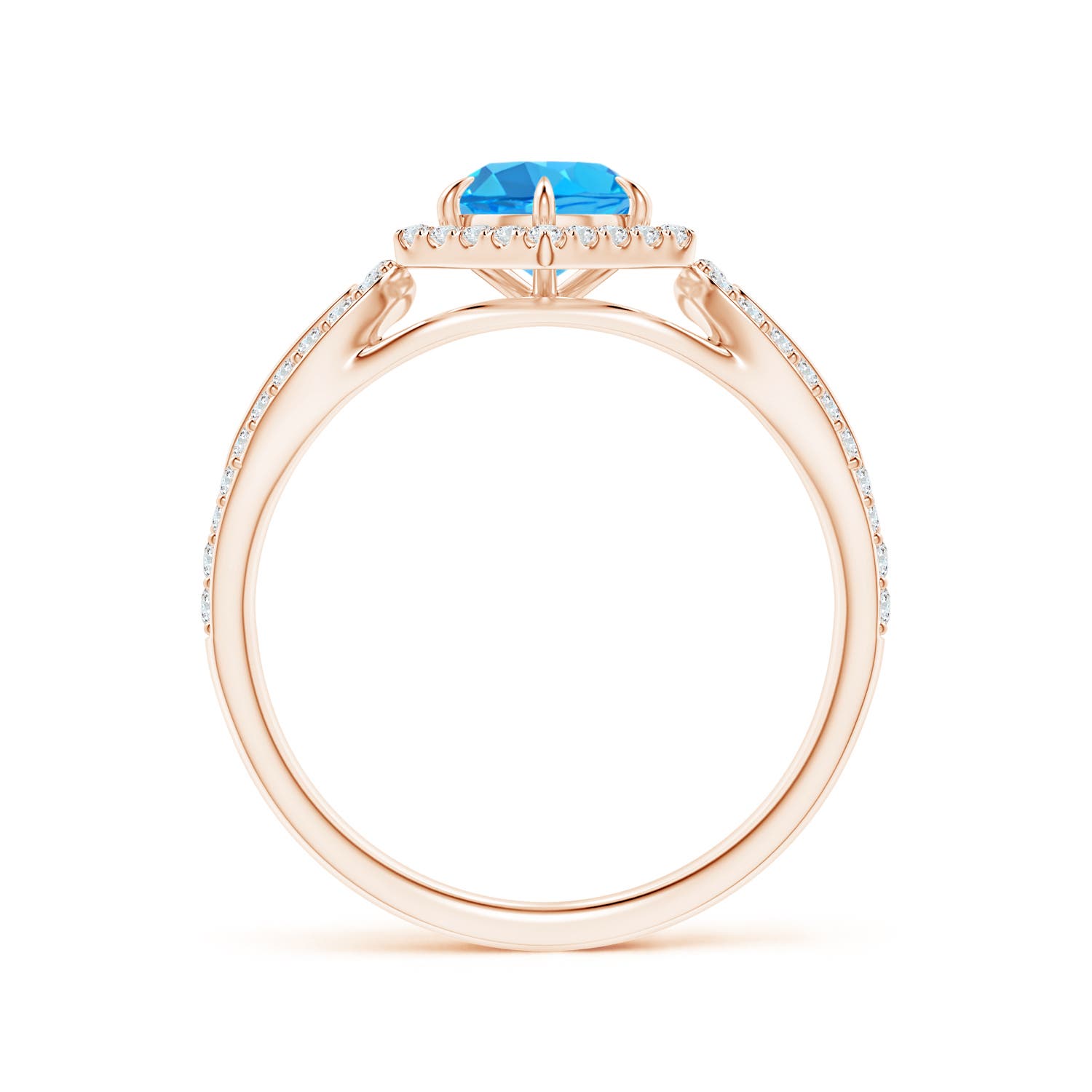 AAA - Swiss Blue Topaz / 0.92 CT / 14 KT Rose Gold