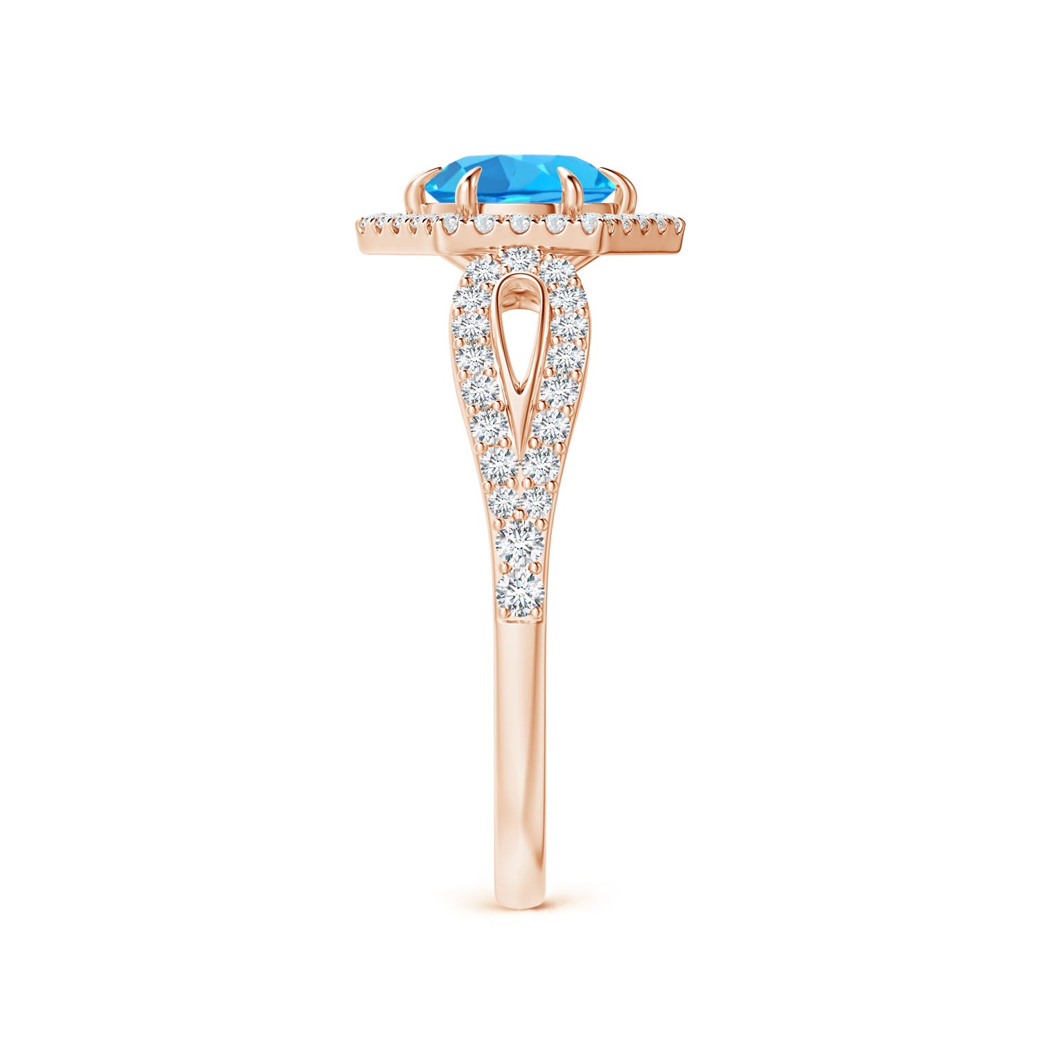 AAA - Swiss Blue Topaz / 0.92 CT / 14 KT Rose Gold