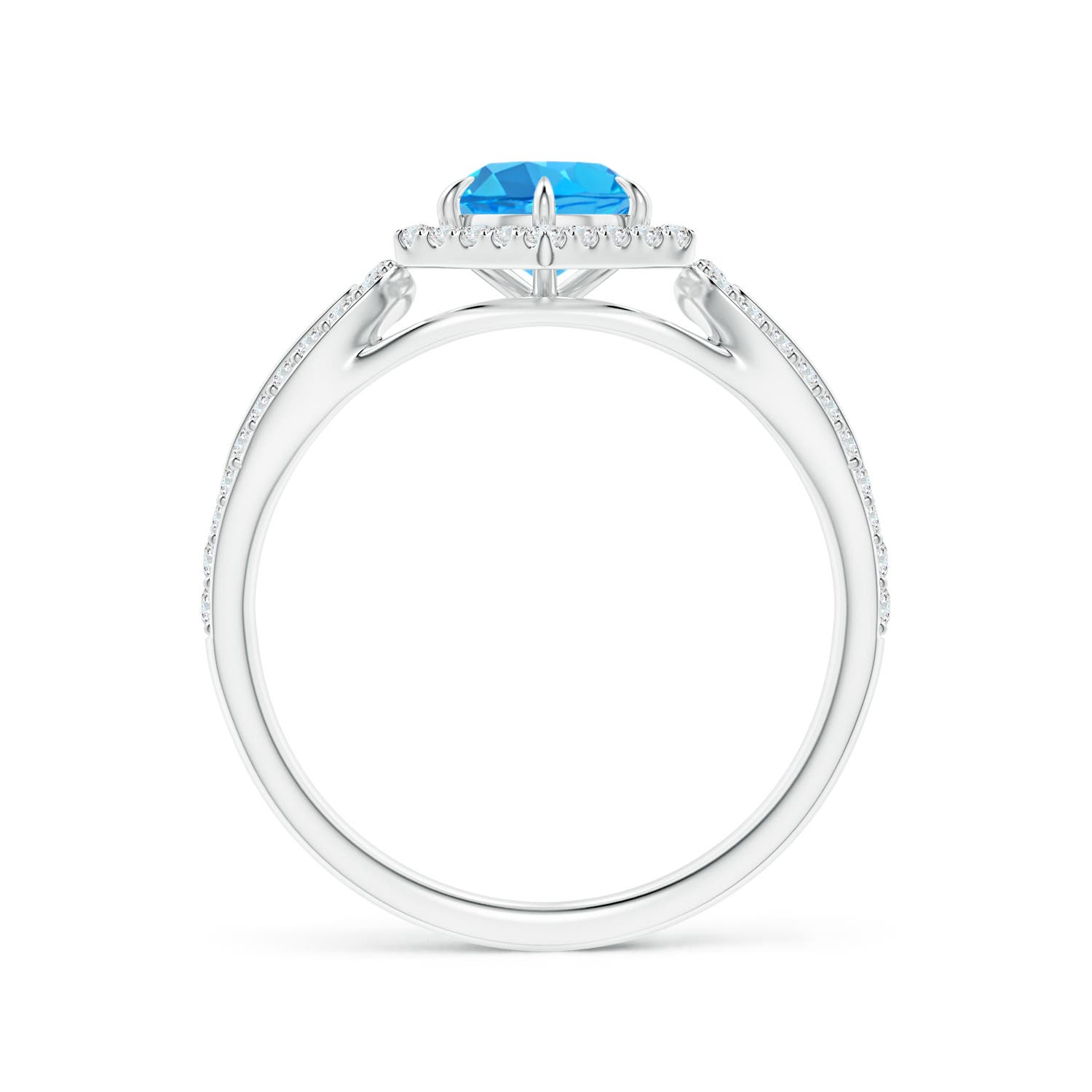 AAA - Swiss Blue Topaz / 0.92 CT / 14 KT White Gold