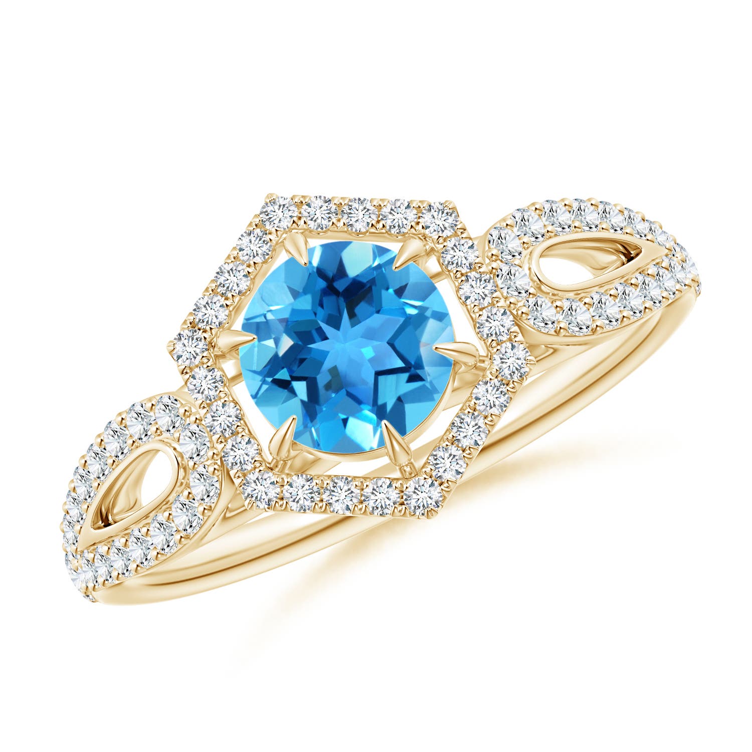 AAA - Swiss Blue Topaz / 0.92 CT / 14 KT Yellow Gold