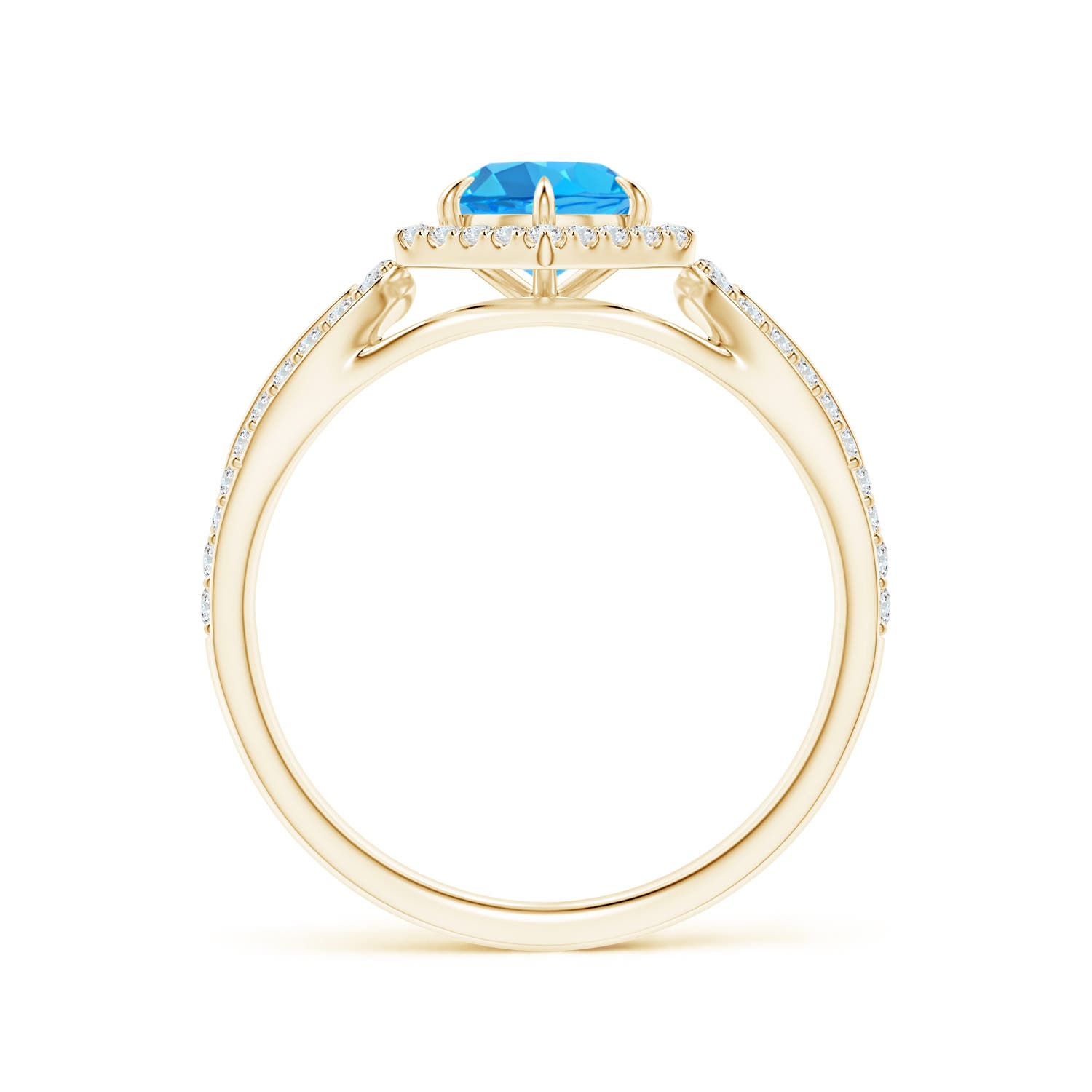 AAA - Swiss Blue Topaz / 0.92 CT / 14 KT Yellow Gold