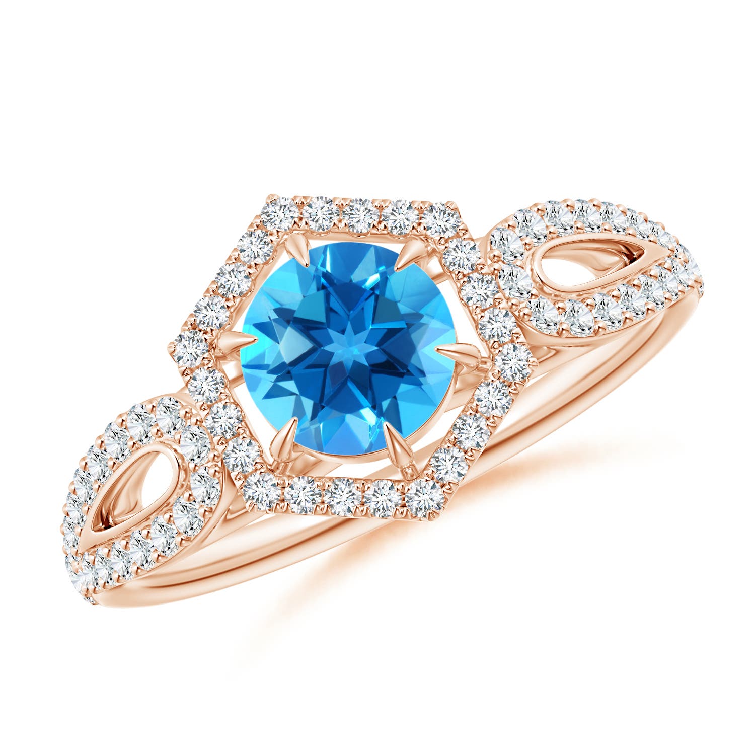 AAAA - Swiss Blue Topaz / 0.92 CT / 14 KT Rose Gold