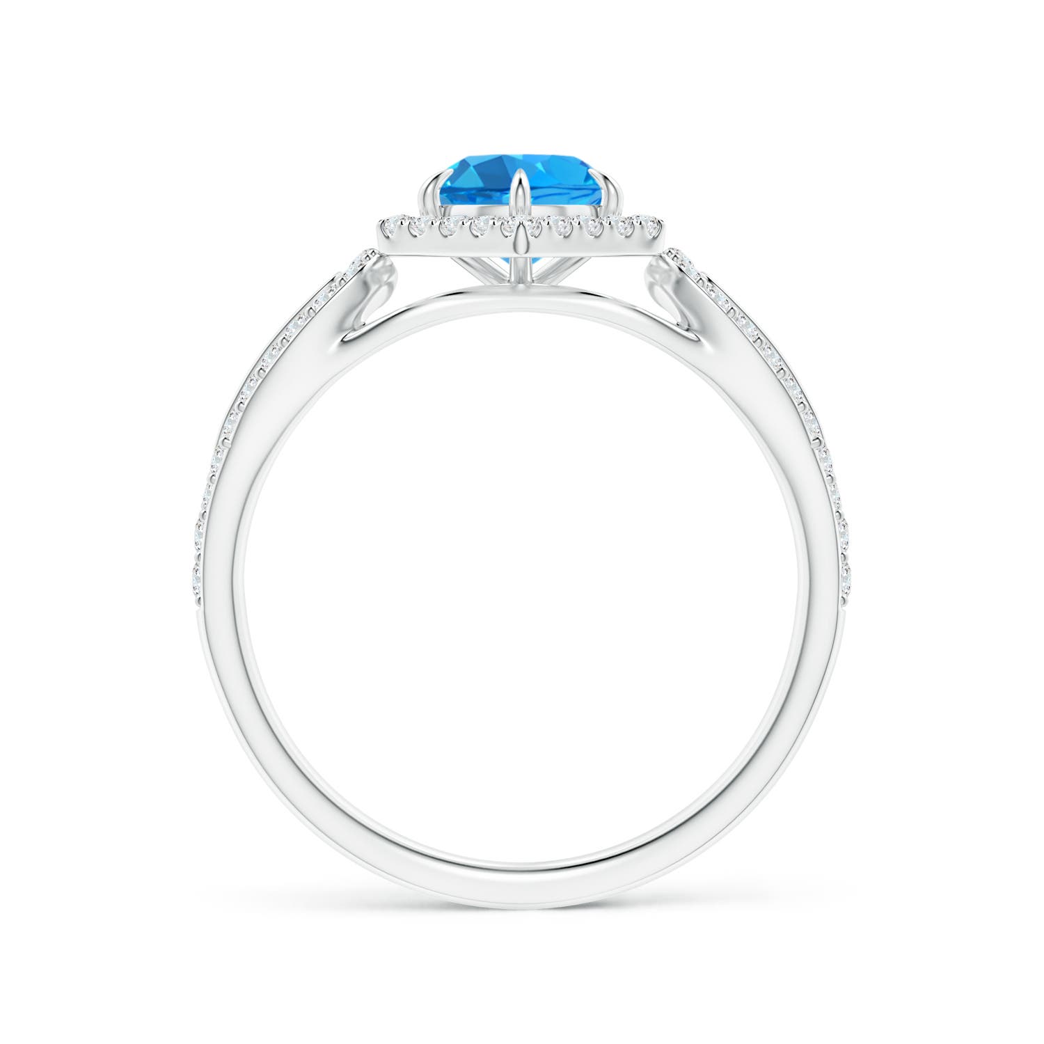 AAAA - Swiss Blue Topaz / 0.92 CT / 14 KT White Gold