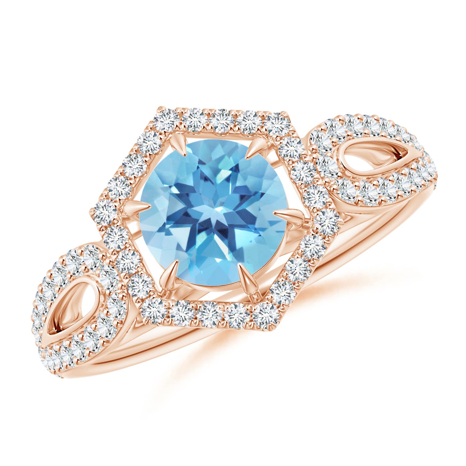 A - Swiss Blue Topaz / 1.41 CT / 14 KT Rose Gold