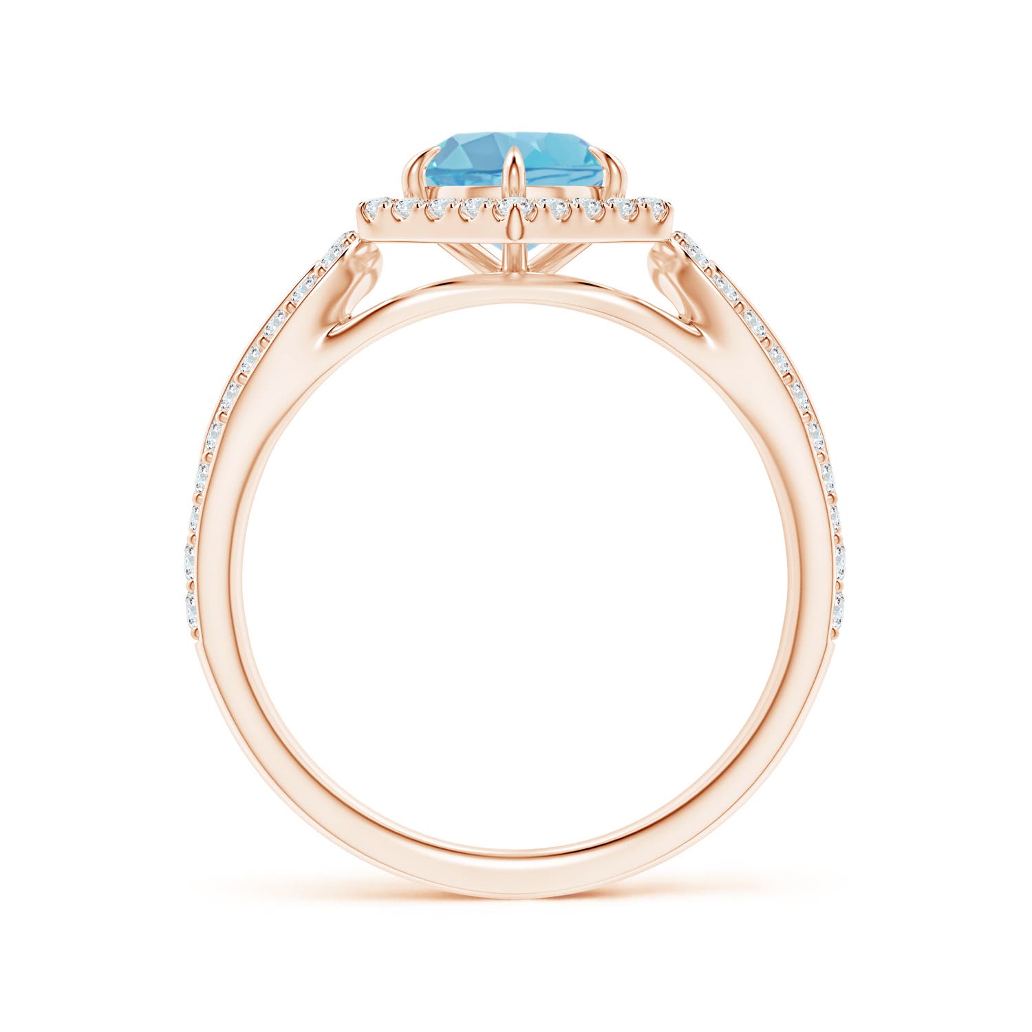 A - Swiss Blue Topaz / 1.41 CT / 14 KT Rose Gold