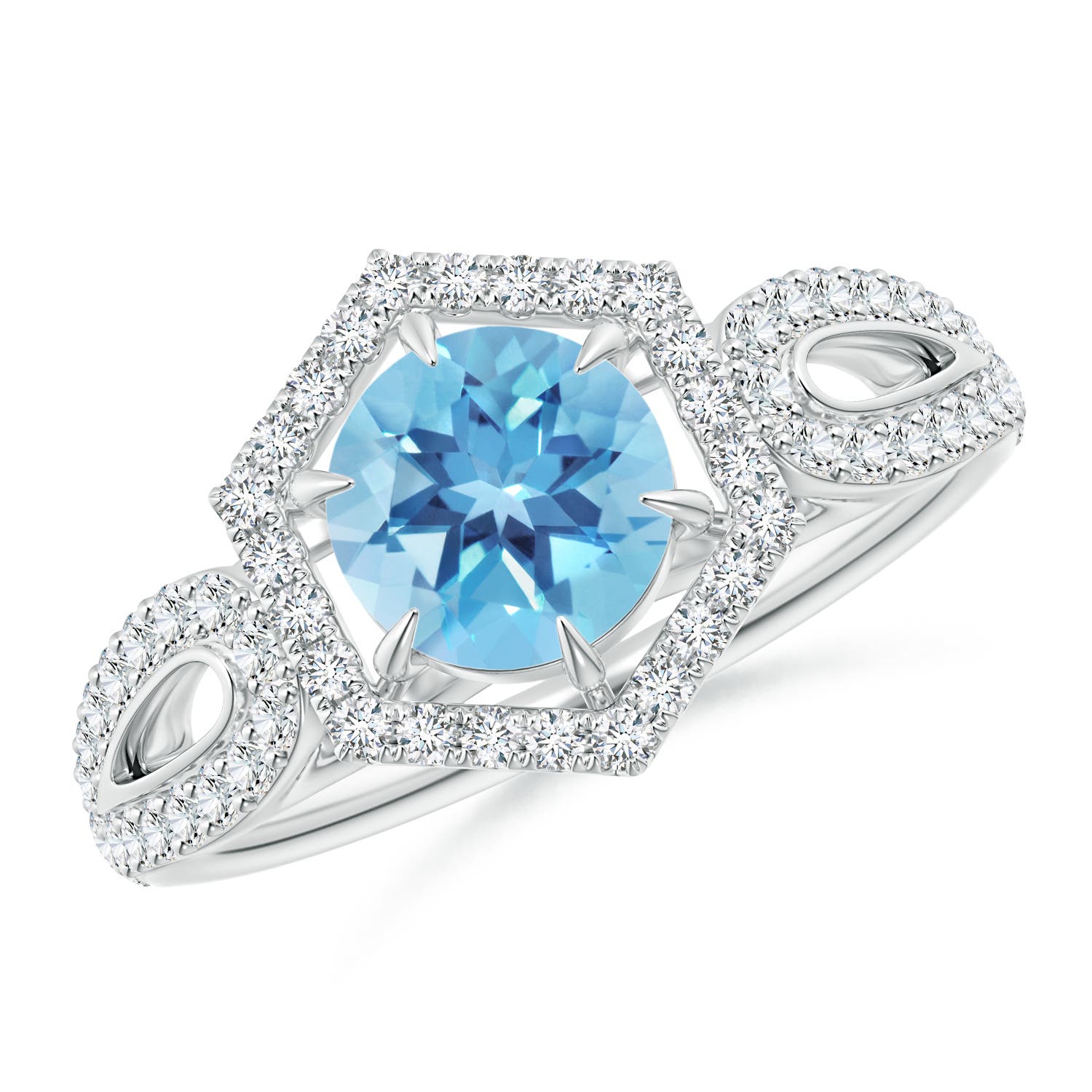 A - Swiss Blue Topaz / 1.41 CT / 14 KT White Gold