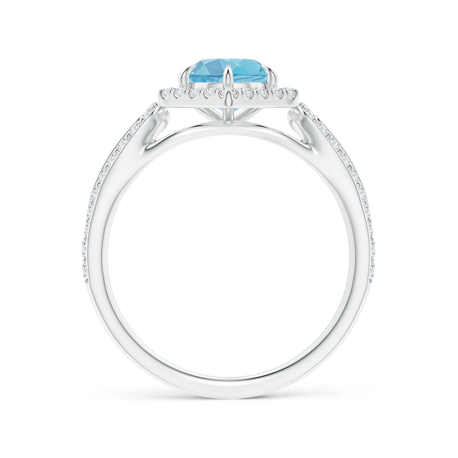 A - Swiss Blue Topaz / 1.41 CT / 14 KT White Gold