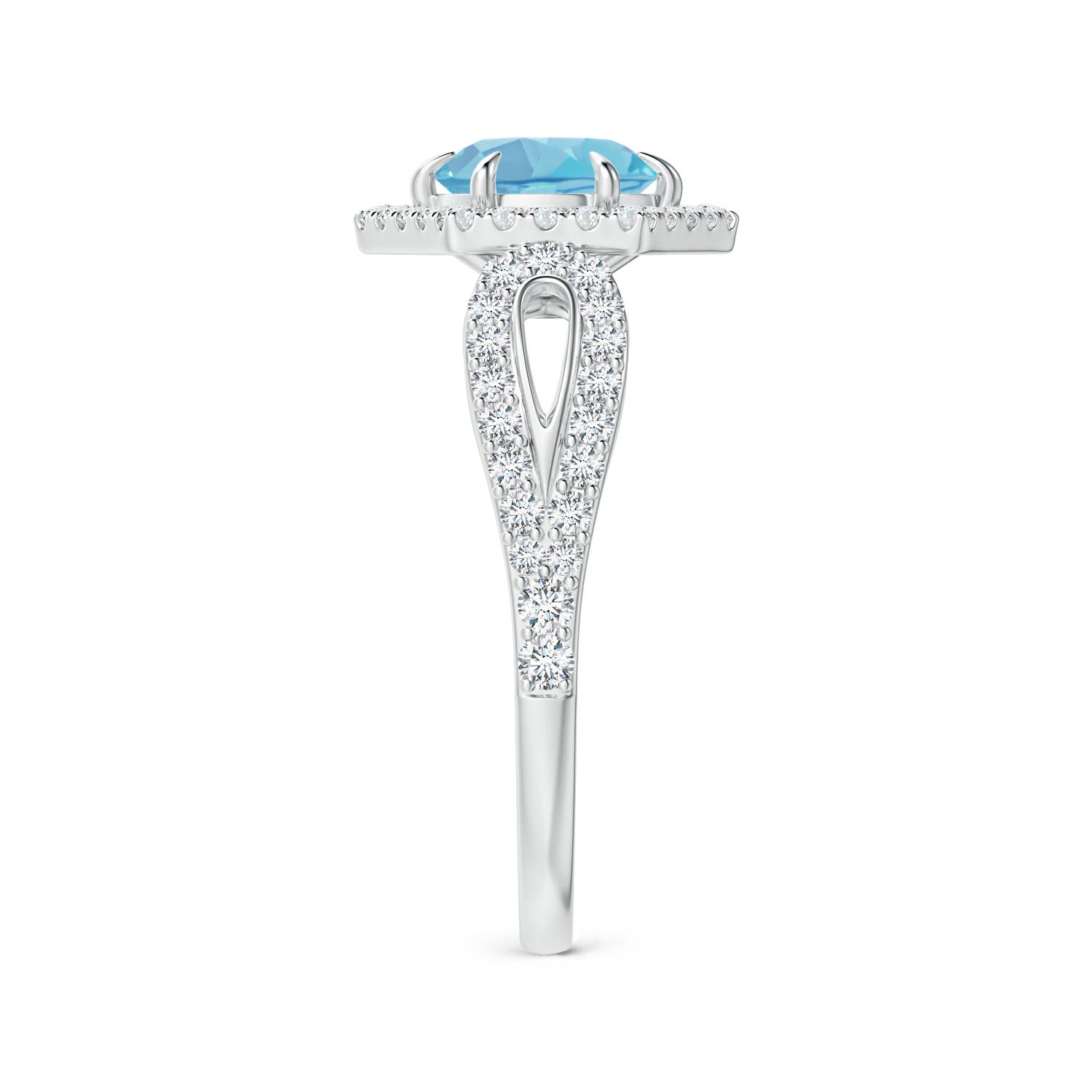 A - Swiss Blue Topaz / 1.41 CT / 14 KT White Gold