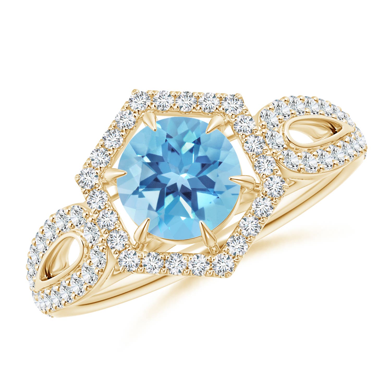 A - Swiss Blue Topaz / 1.41 CT / 14 KT Yellow Gold