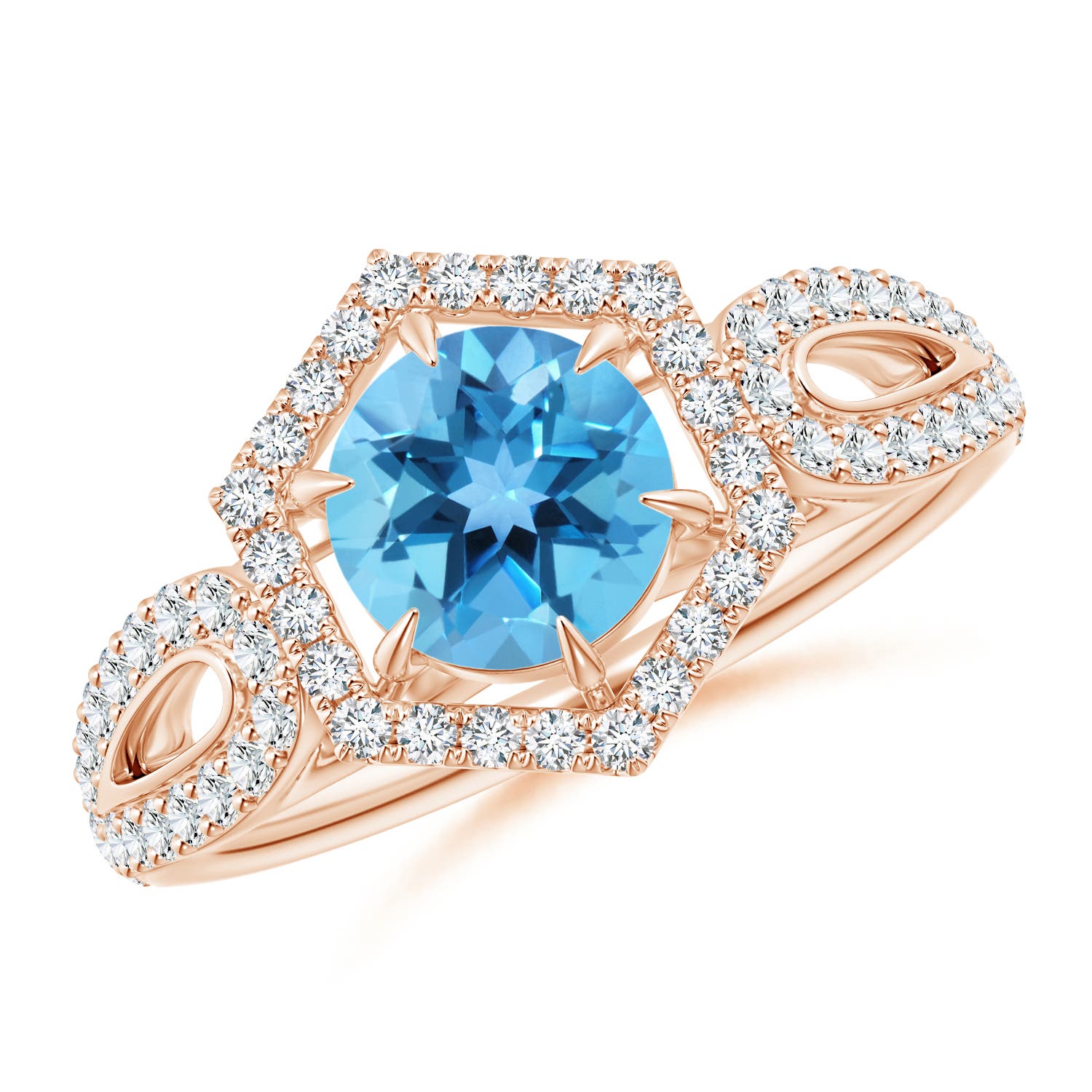 AA - Swiss Blue Topaz / 1.41 CT / 14 KT Rose Gold