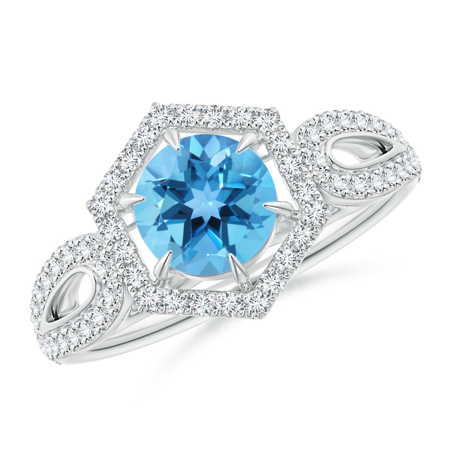 AA - Swiss Blue Topaz / 1.41 CT / 14 KT White Gold