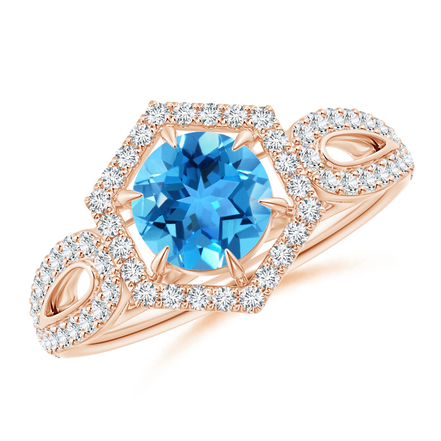 AAA - Swiss Blue Topaz / 1.41 CT / 14 KT Rose Gold