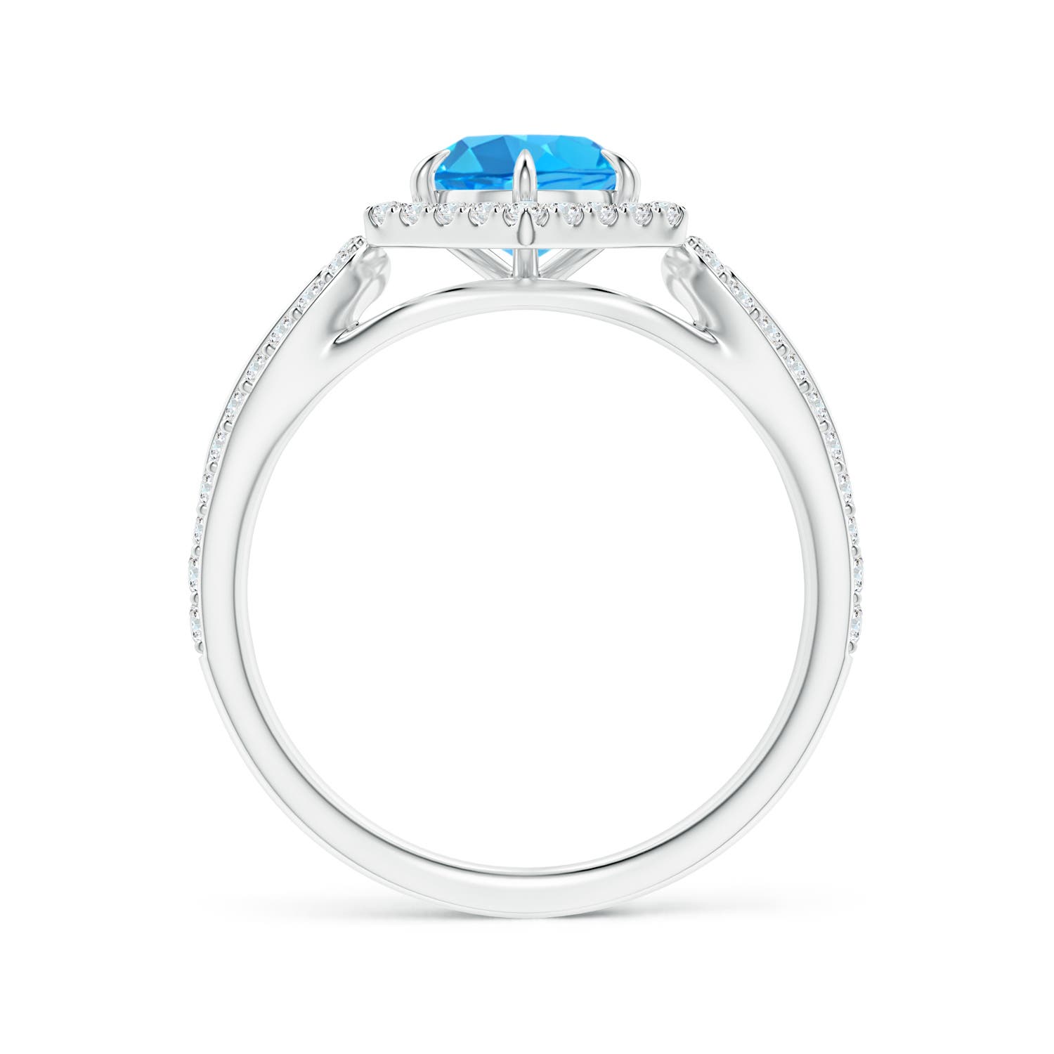 AAA - Swiss Blue Topaz / 1.41 CT / 14 KT White Gold