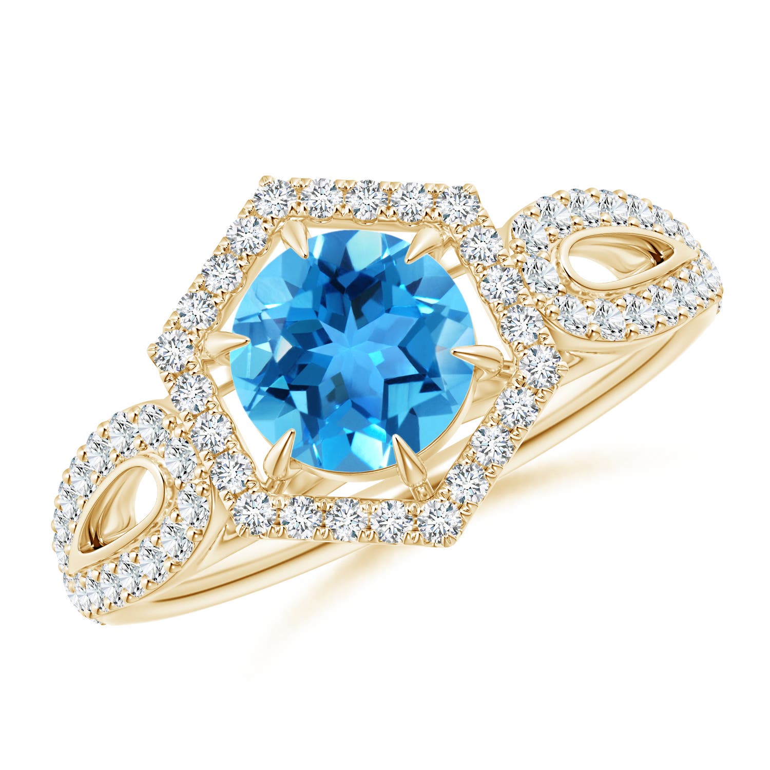 AAA - Swiss Blue Topaz / 1.41 CT / 14 KT Yellow Gold