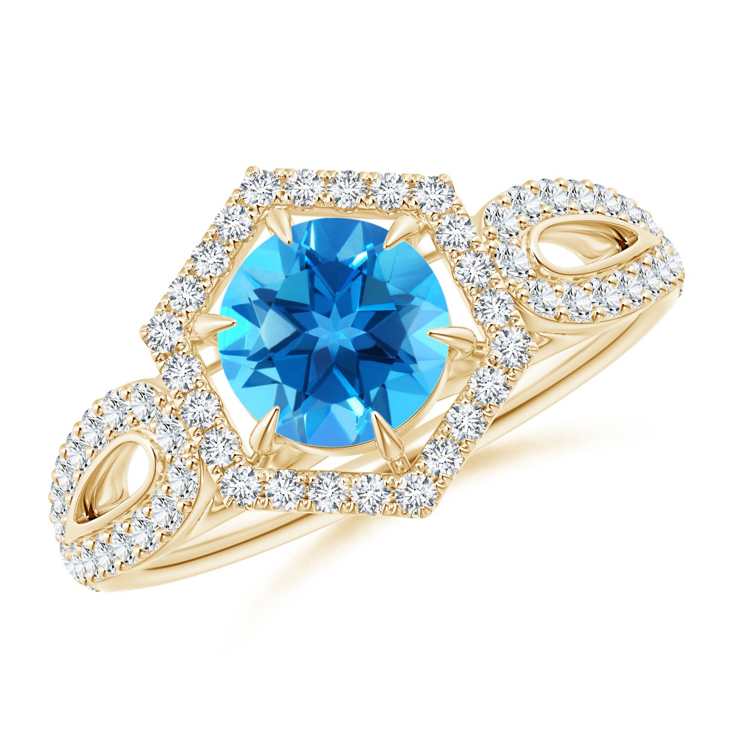 AAAA - Swiss Blue Topaz / 1.41 CT / 14 KT Yellow Gold