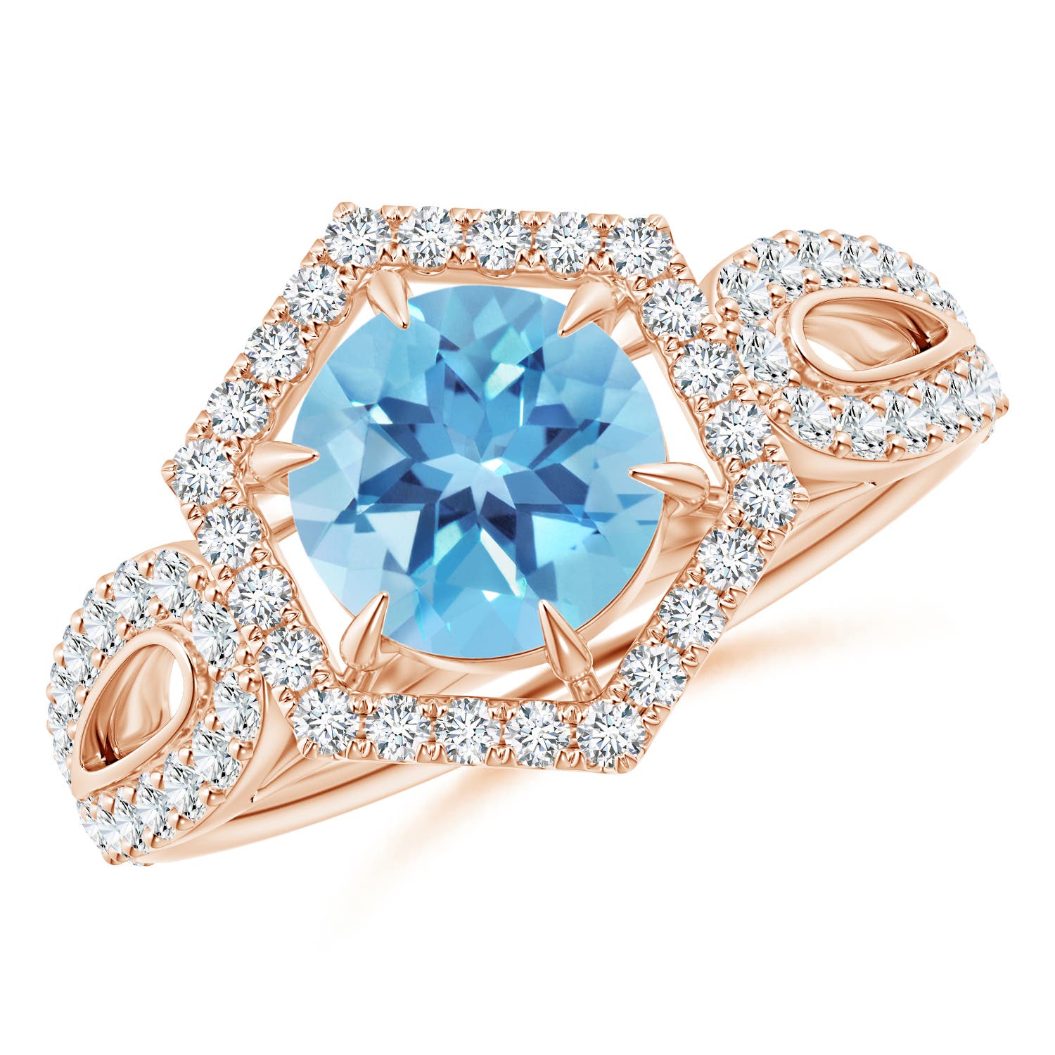 A - Swiss Blue Topaz / 2.15 CT / 14 KT Rose Gold