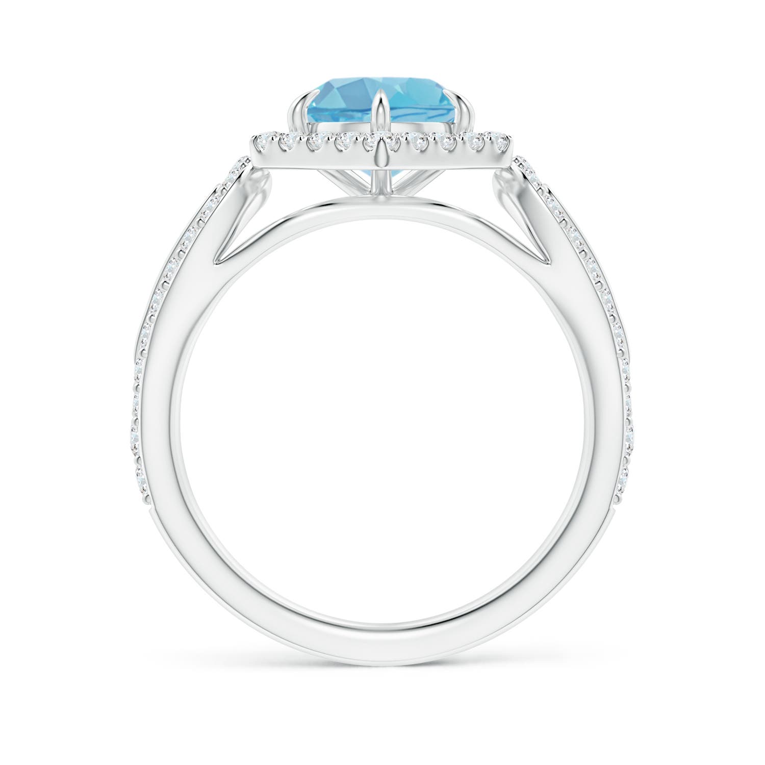 A - Swiss Blue Topaz / 2.15 CT / 14 KT White Gold