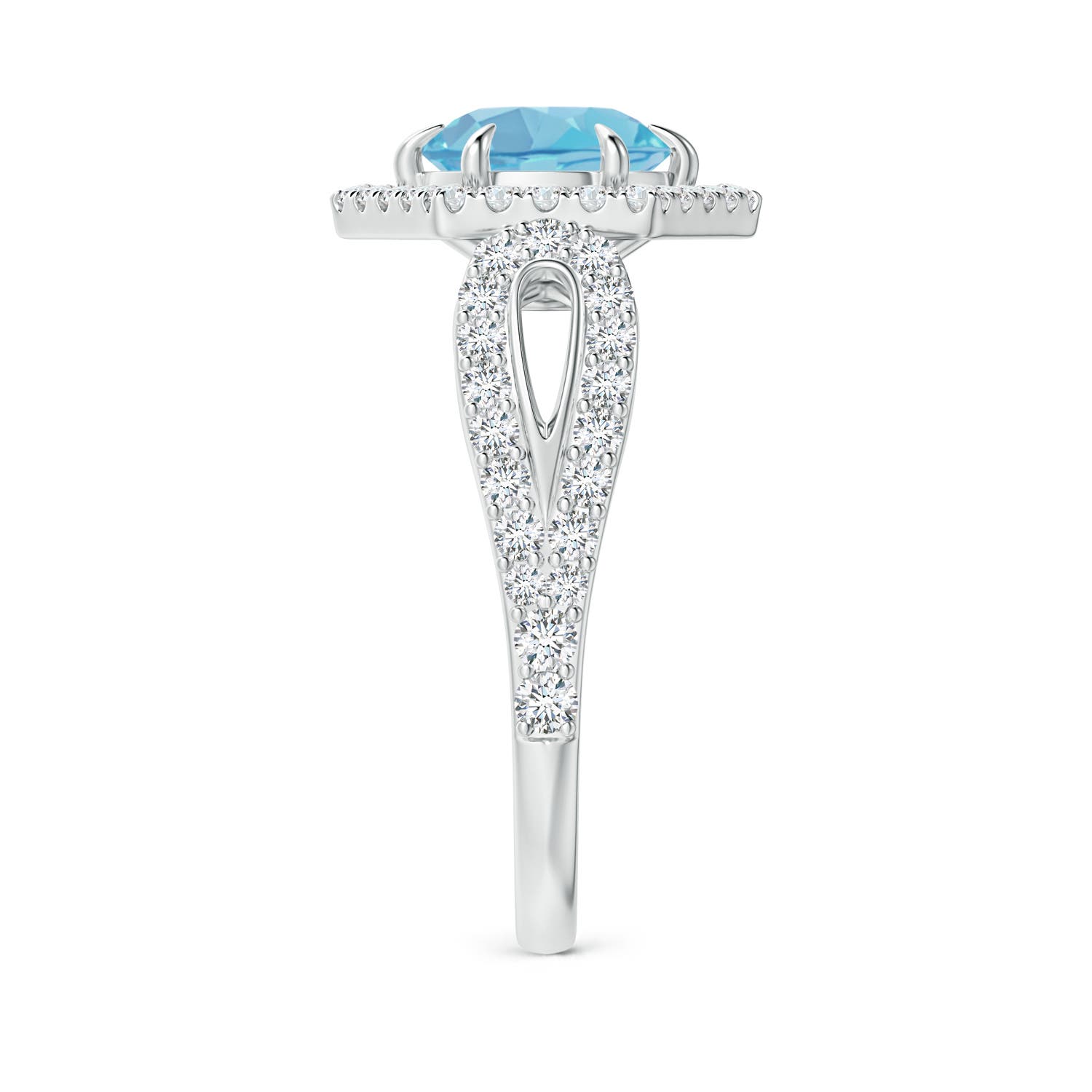 A - Swiss Blue Topaz / 2.15 CT / 14 KT White Gold