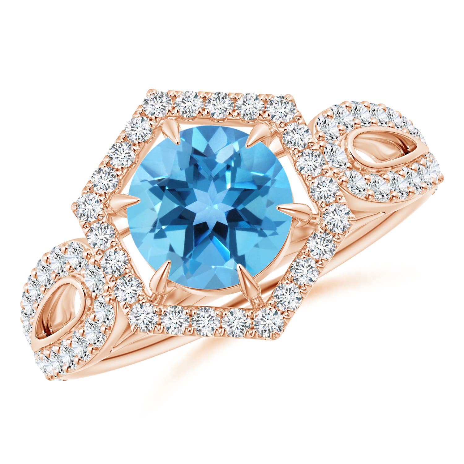 AA - Swiss Blue Topaz / 2.15 CT / 14 KT Rose Gold