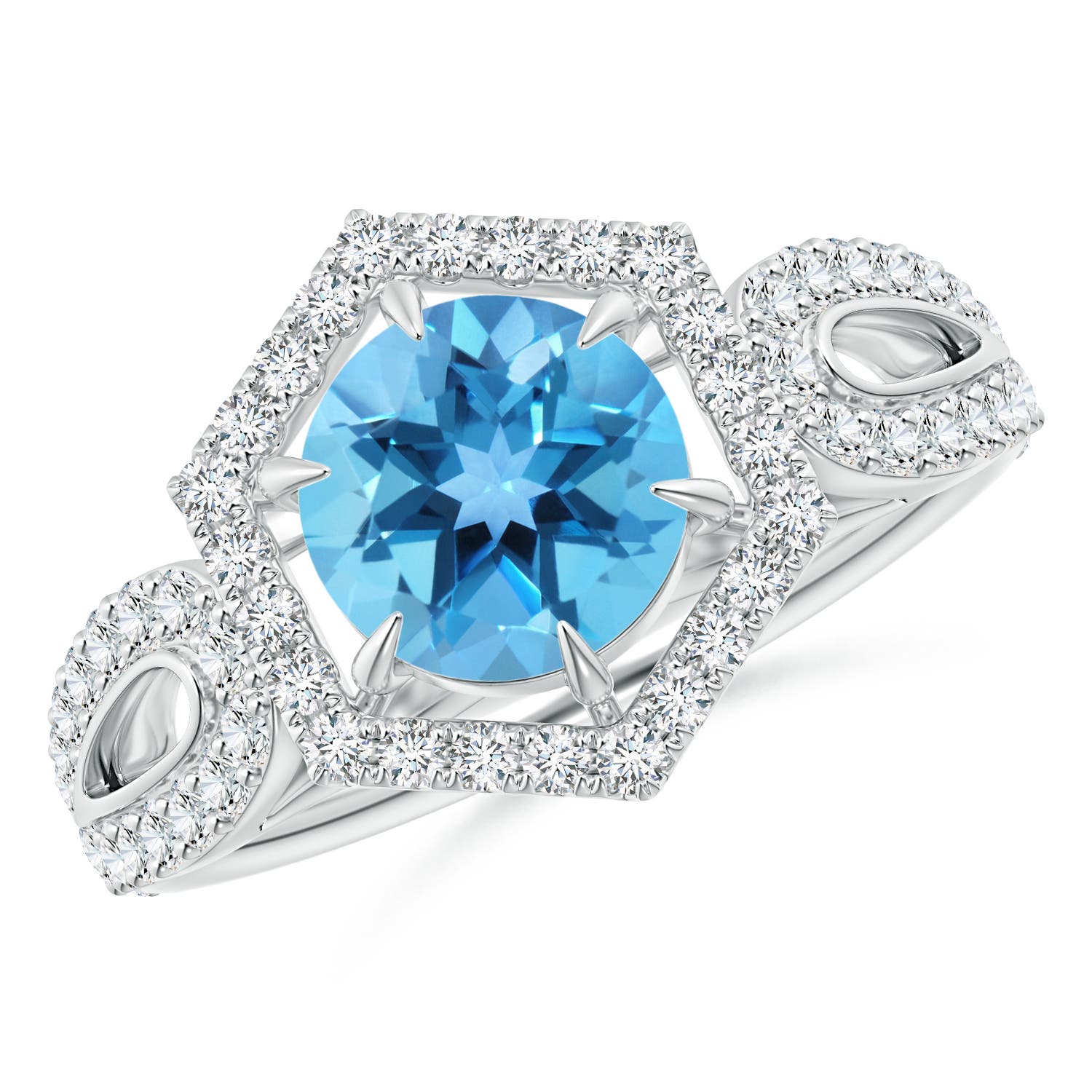 AA - Swiss Blue Topaz / 2.15 CT / 14 KT White Gold