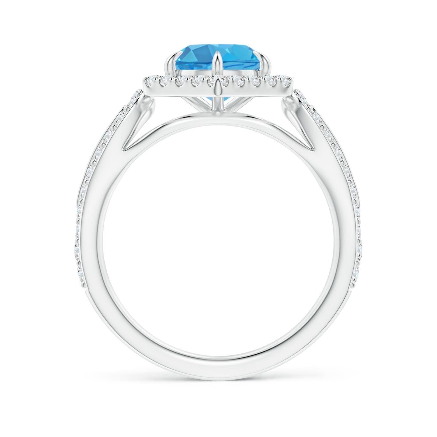 AA - Swiss Blue Topaz / 2.15 CT / 14 KT White Gold