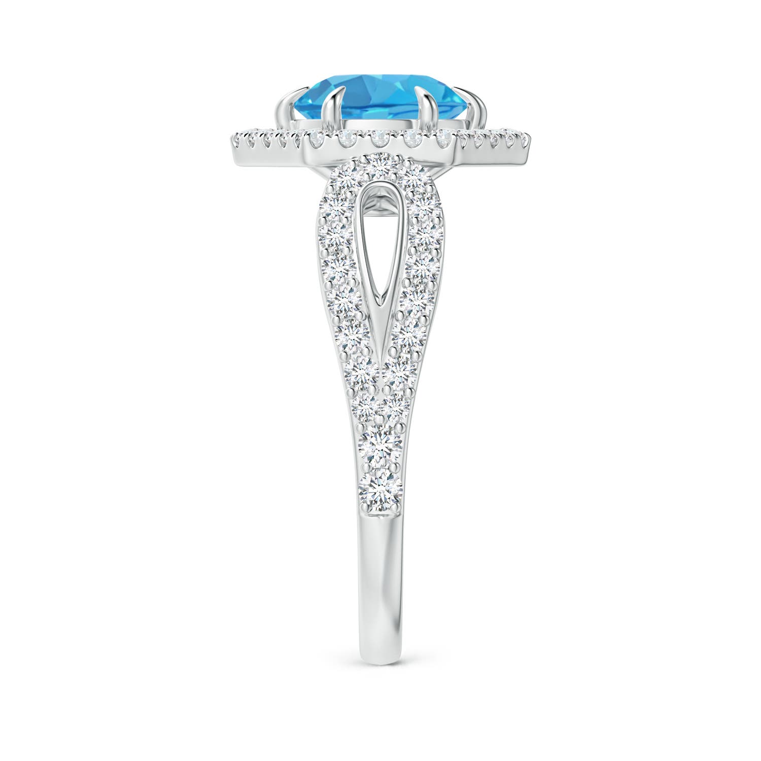 AA - Swiss Blue Topaz / 2.15 CT / 14 KT White Gold