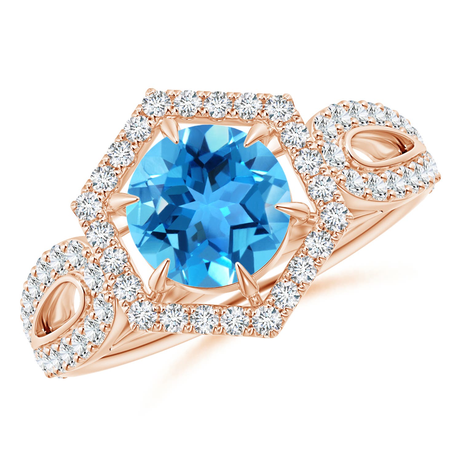 AAA - Swiss Blue Topaz / 2.15 CT / 14 KT Rose Gold