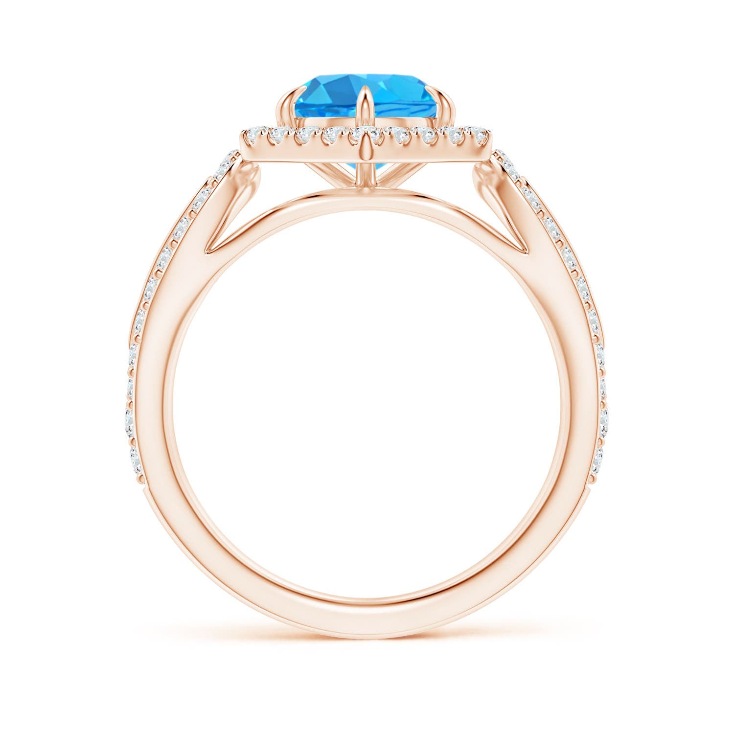 AAA - Swiss Blue Topaz / 2.15 CT / 14 KT Rose Gold