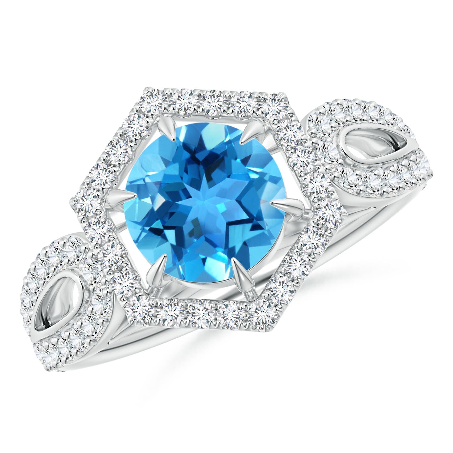 AAA - Swiss Blue Topaz / 2.15 CT / 14 KT White Gold