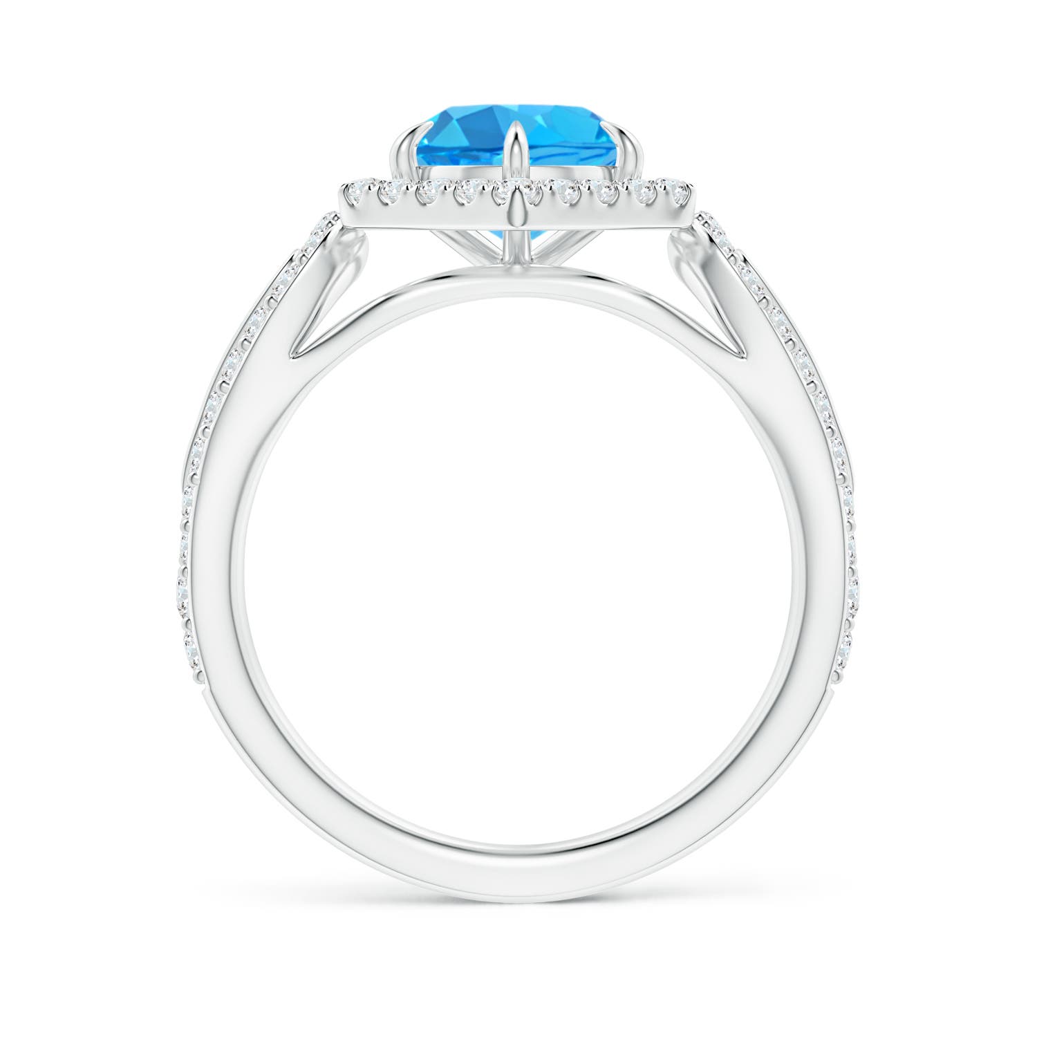 AAA - Swiss Blue Topaz / 2.15 CT / 14 KT White Gold