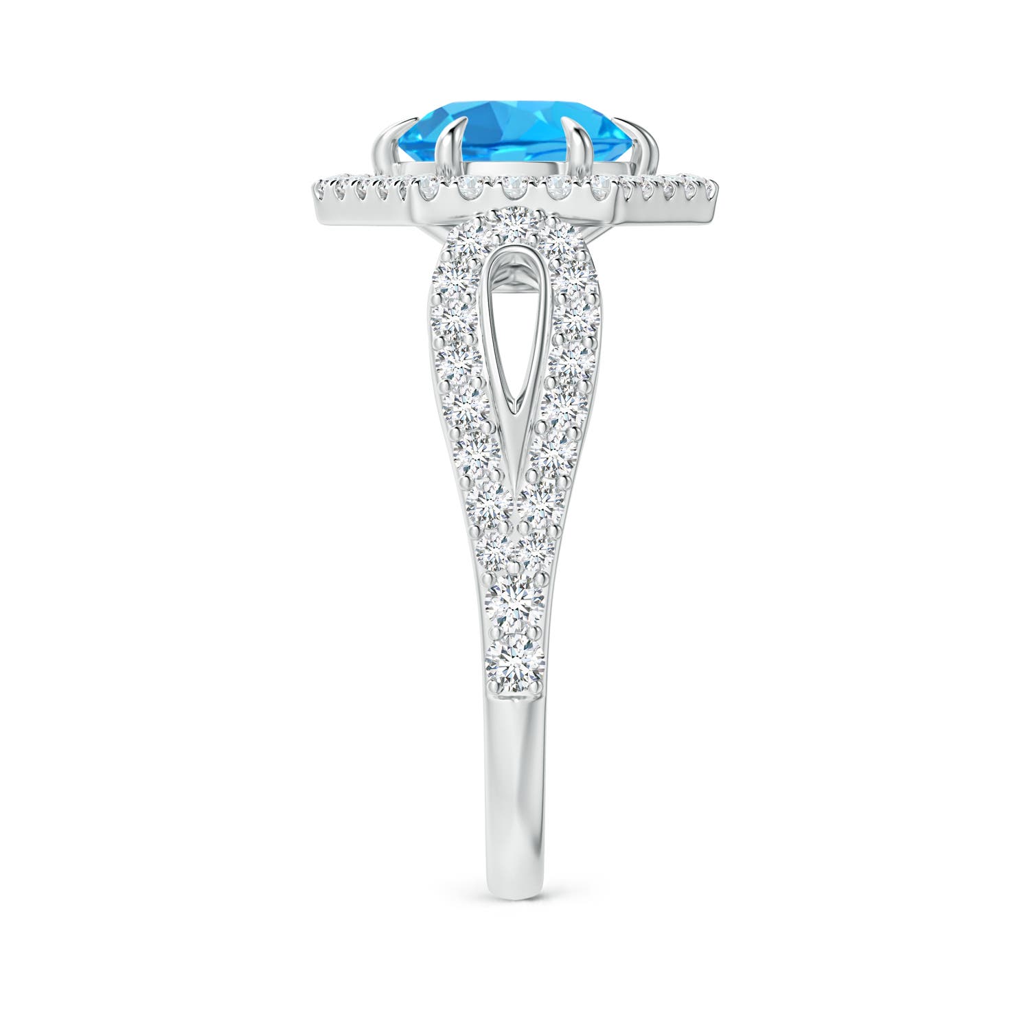 AAA - Swiss Blue Topaz / 2.15 CT / 14 KT White Gold