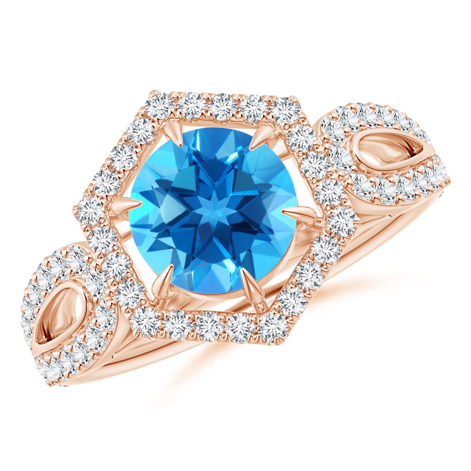 AAAA - Swiss Blue Topaz / 2.15 CT / 14 KT Rose Gold