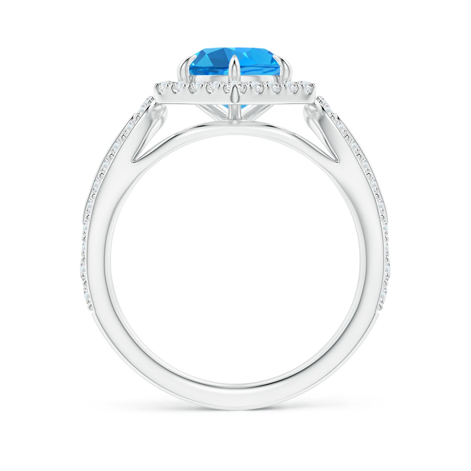 AAAA - Swiss Blue Topaz / 2.15 CT / 14 KT White Gold