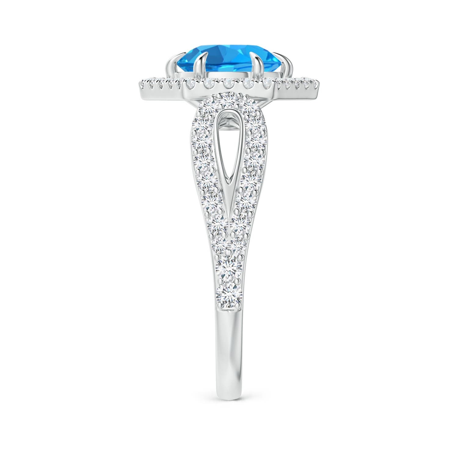 AAAA - Swiss Blue Topaz / 2.15 CT / 14 KT White Gold